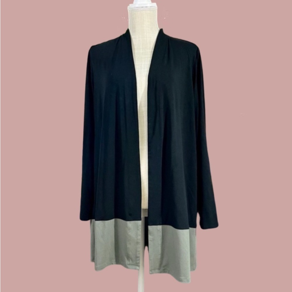J. Jill Color Block Open Flowy Cardigan